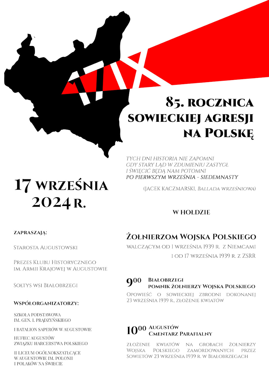 Plakat - 85. rocznica agresji ZSRR na Polskę.